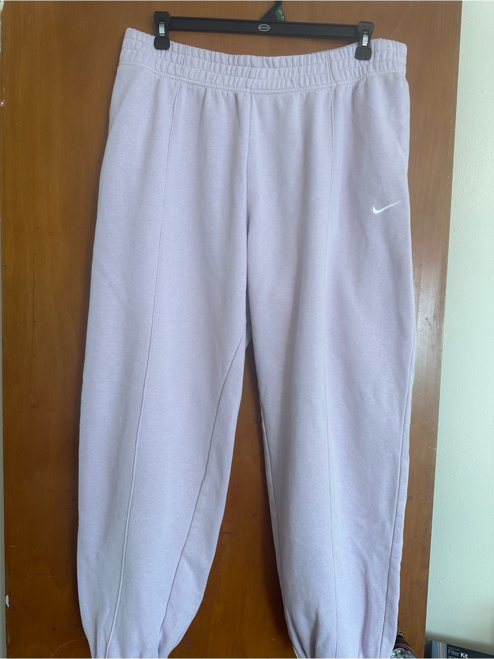 Nike Pastel Lavender Sweatpants with White Swoosh